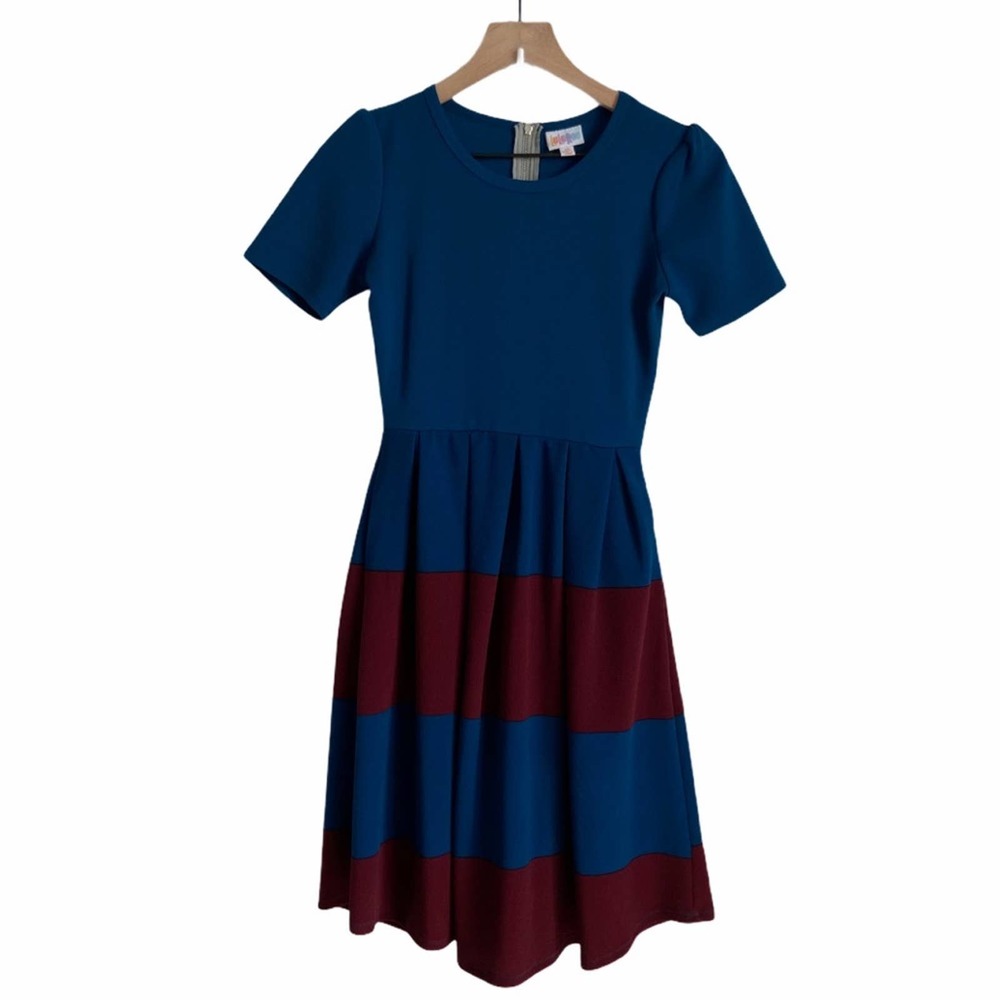 Lularoe Amelia Striped Fit and Flare Dress Size XS